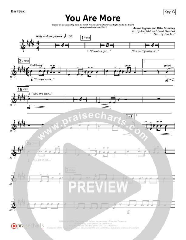 You Are More Bari Sax (Tenth Avenue North)