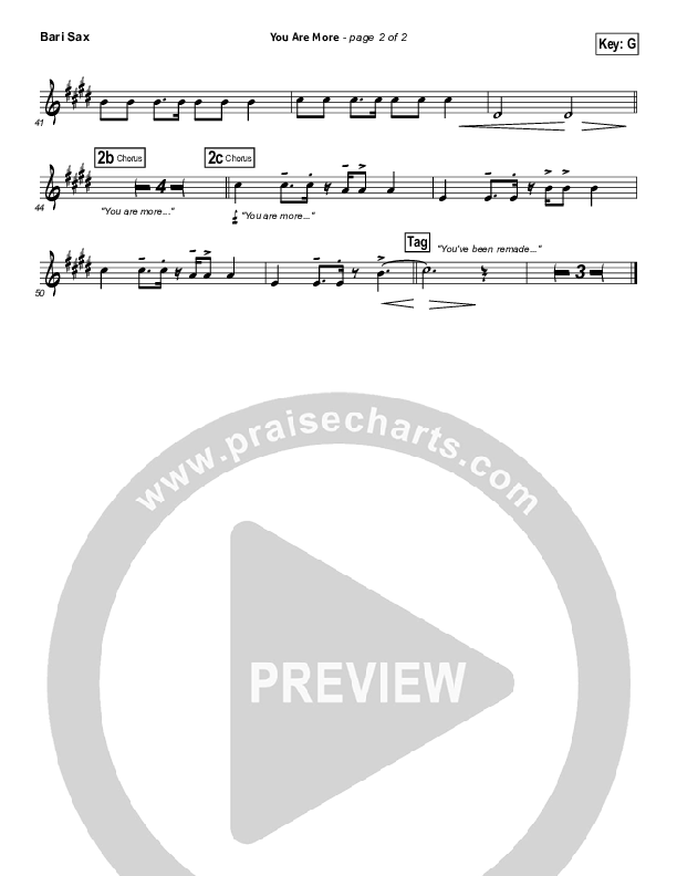 You Are More Bari Sax (Tenth Avenue North)