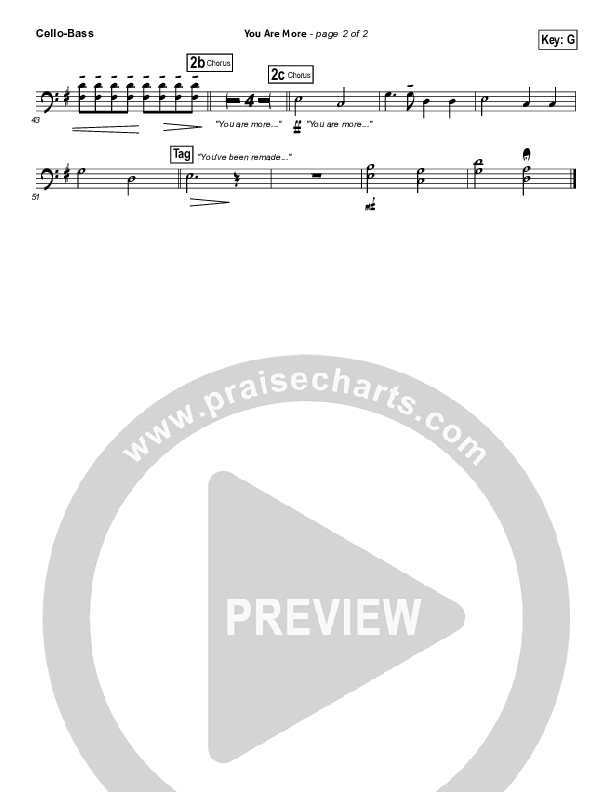 You Are More Cello/Bass (Tenth Avenue North)