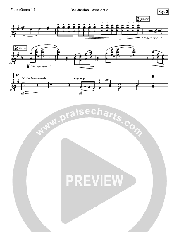 You Are More Flute/Oboe 1/2/3 (Tenth Avenue North)