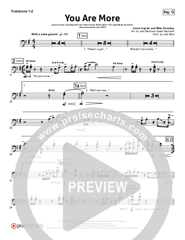 You Are More Trombone 1/2 (Tenth Avenue North)