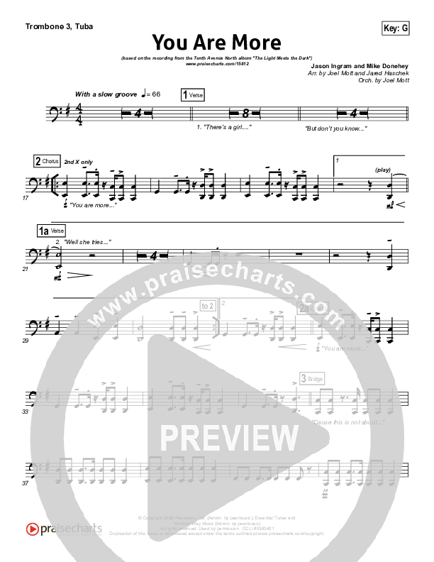 You Are More Trombone 3/Tuba (Tenth Avenue North)