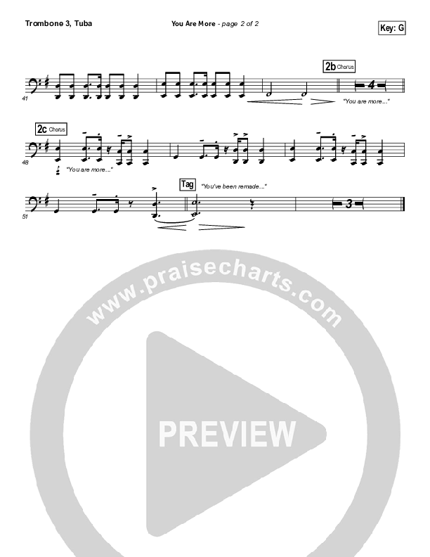 You Are More Trombone 3/Tuba (Tenth Avenue North)