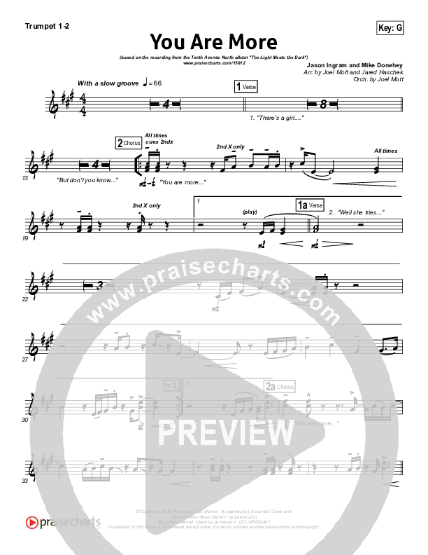 You Are More Trumpet 1,2 (Tenth Avenue North)