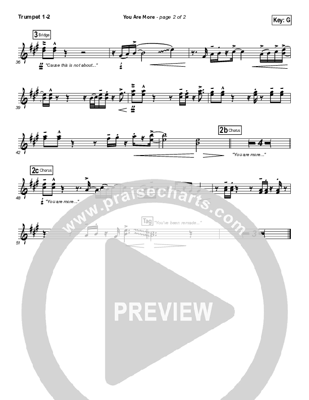 You Are More Trumpet 1,2 (Tenth Avenue North)