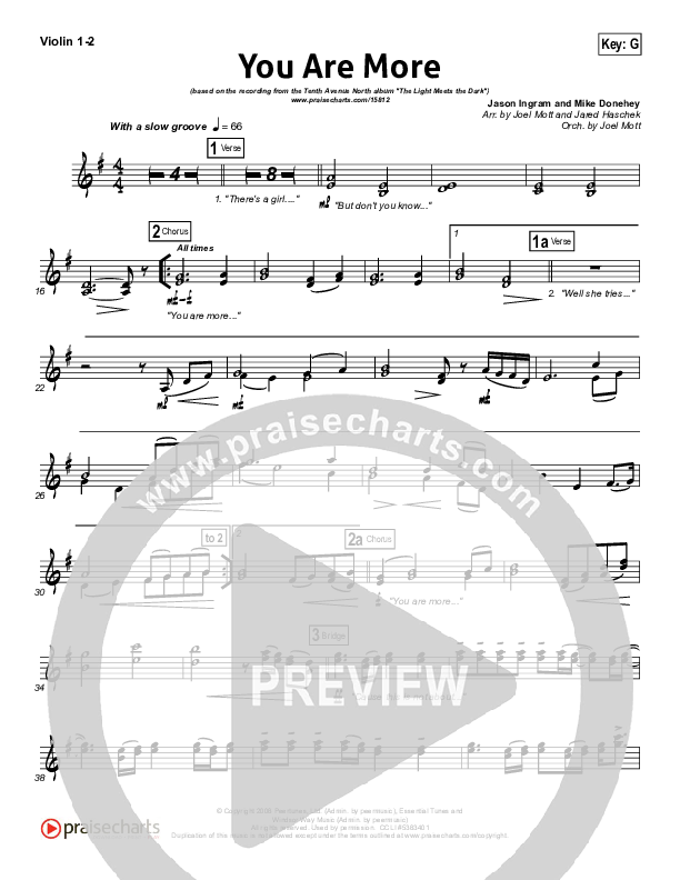 You Are More Violin 1/2 (Tenth Avenue North)