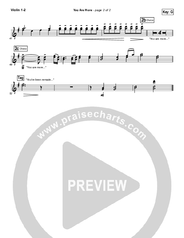 You Are More Violin 1/2 (Tenth Avenue North)