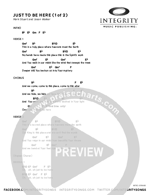 Just To Be Here Chord Chart (Know Hope Collective)