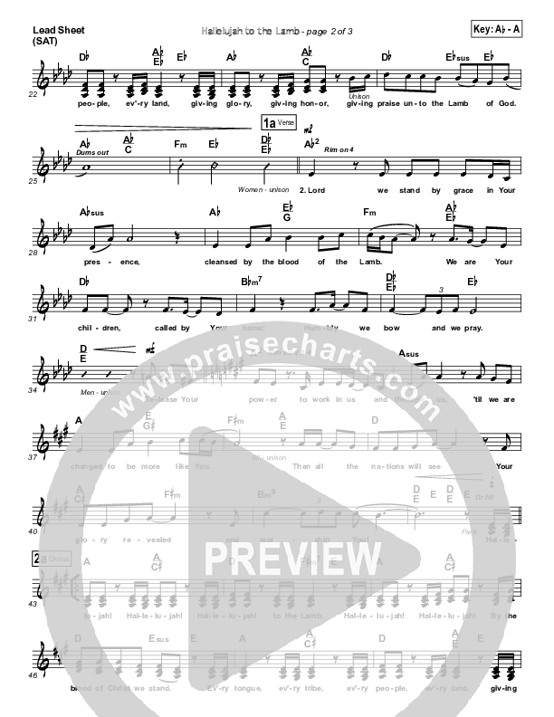 Hallelujah To The Lamb Lead (SAT) (Don Moen)