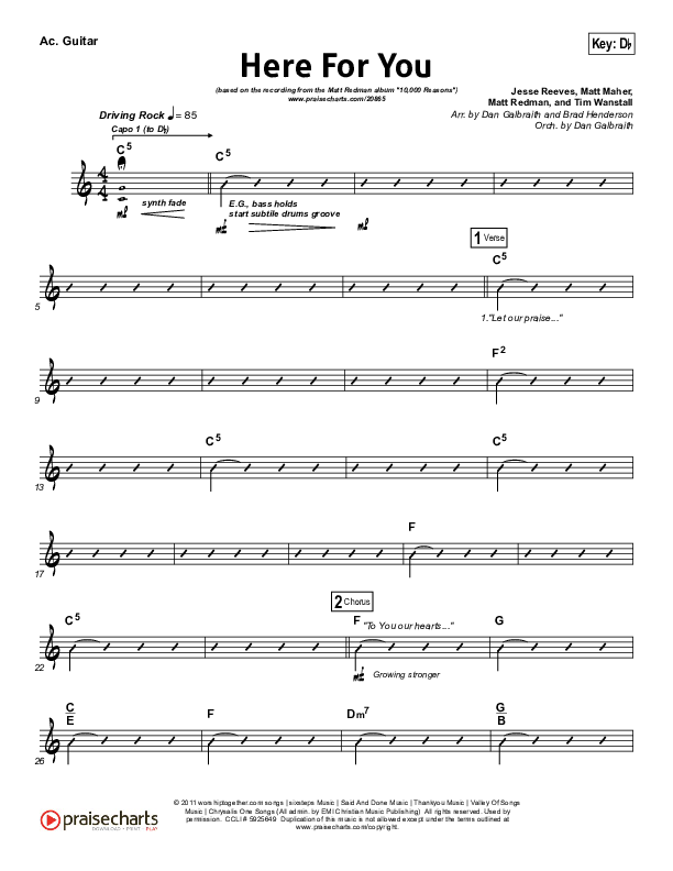 Here For You Acoustic Guitar (Chris Tomlin)