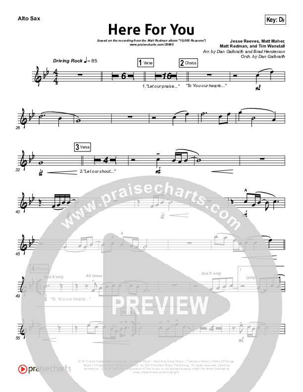 Here For You Alto Sax (Chris Tomlin)