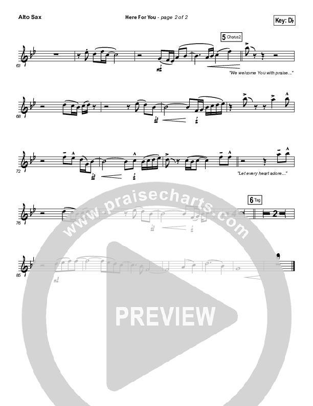 Here For You Alto Sax (Chris Tomlin)