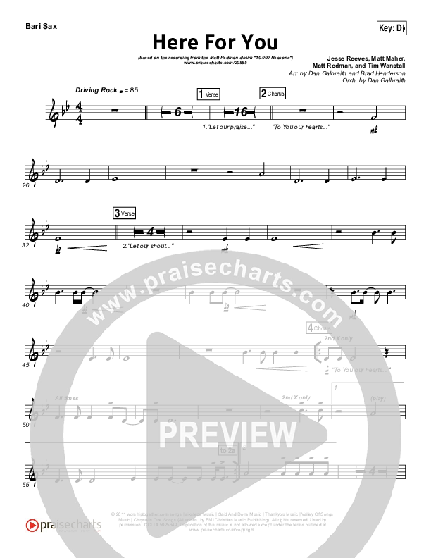 Here For You Bari Sax (Chris Tomlin)