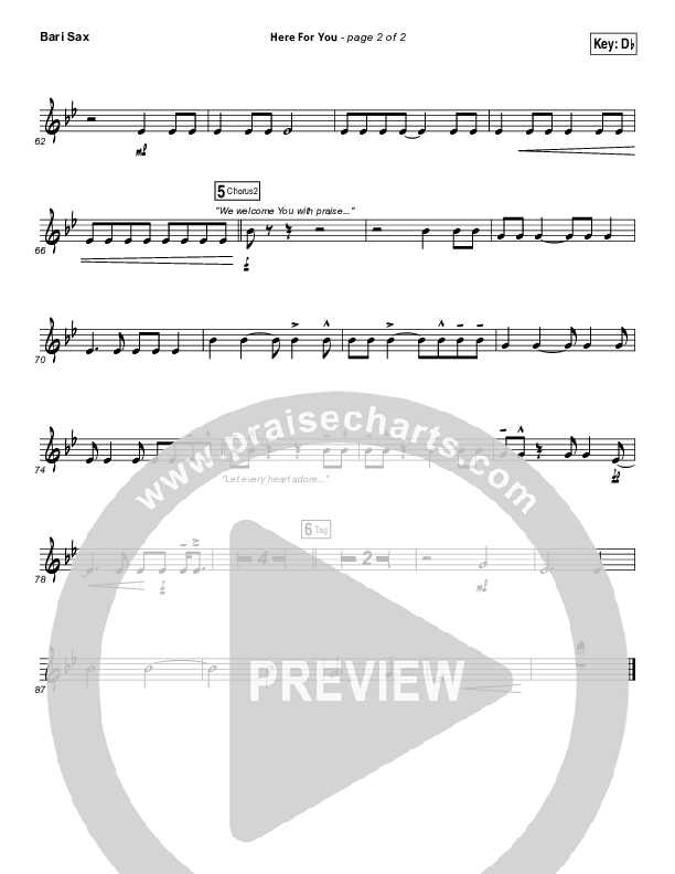 Here For You Bari Sax (Chris Tomlin)