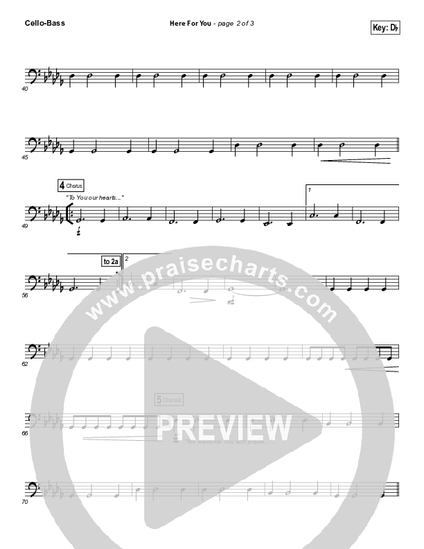 Here For You Cello/Bass (Chris Tomlin)