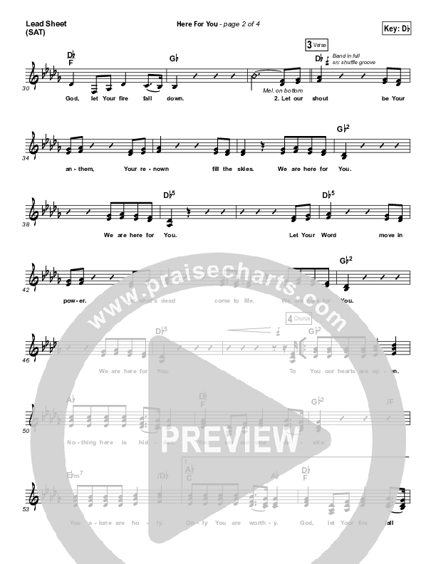 Here For You Lead Sheet (Print Only) (Chris Tomlin)