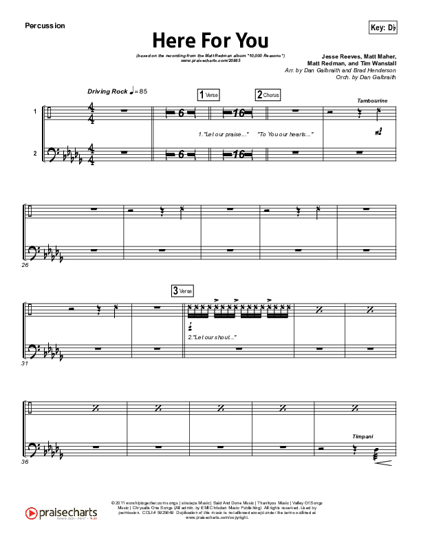 Here For You Percussion (Chris Tomlin)