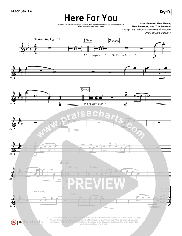 Here For You Tenor Sax 1/2 (Chris Tomlin)