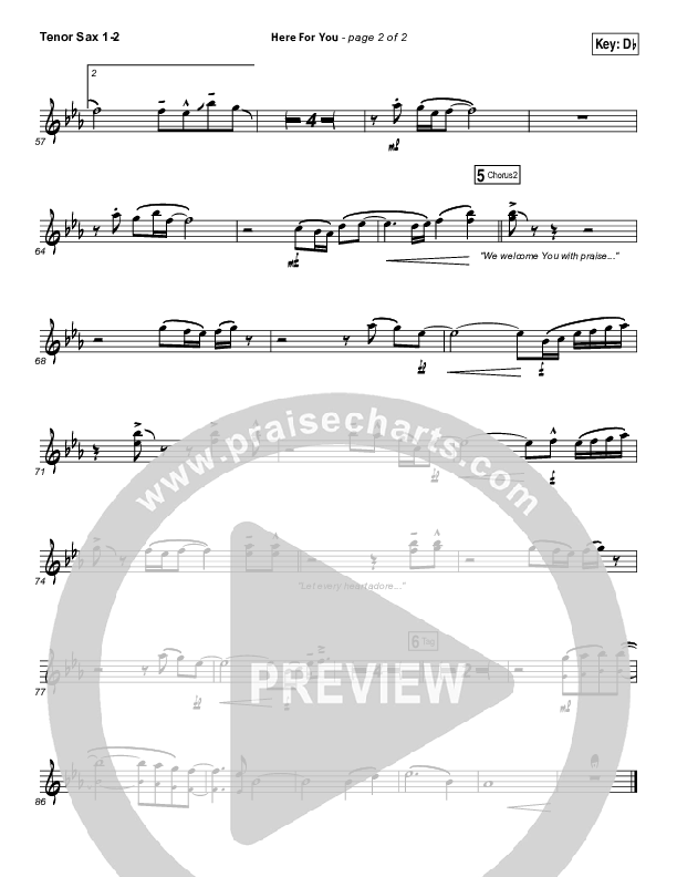 Here For You Tenor Sax 1/2 (Chris Tomlin)