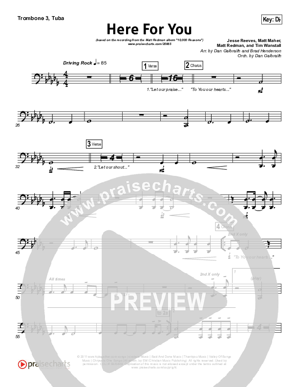 Here For You Trombone 3/Tuba (Chris Tomlin)