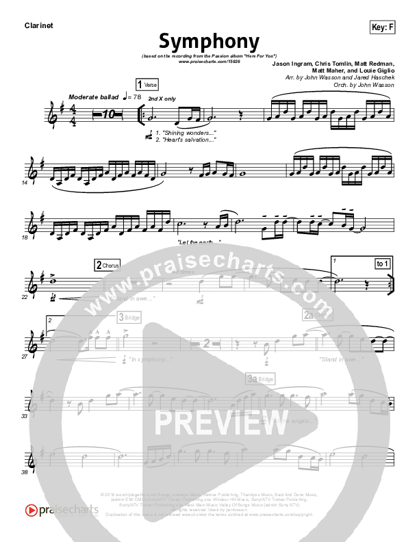 Symphony Clarinet (Chris Tomlin / Passion)