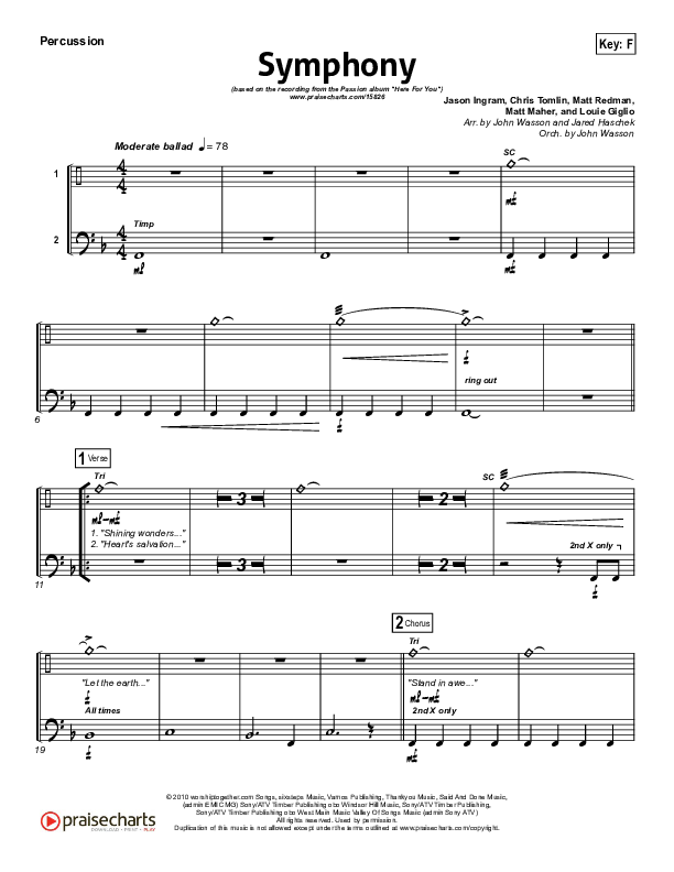 Symphony Percussion (Chris Tomlin / Passion)