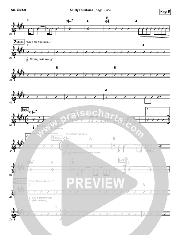 All My Fountains Acoustic Guitar (Chris Tomlin / Passion)