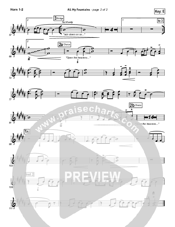 All My Fountains Brass Pack (Chris Tomlin / Passion)