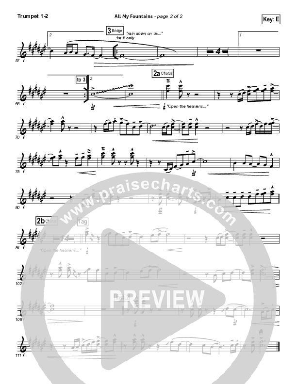 All My Fountains Trumpet 1,2 (Chris Tomlin / Passion)