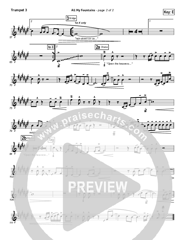 All My Fountains Trumpet 3 (Chris Tomlin / Passion)