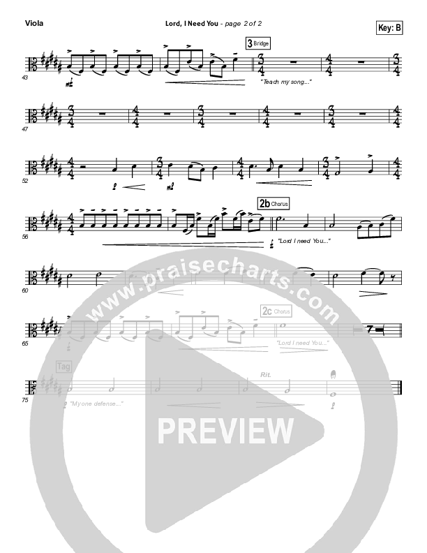 Lord I Need You Viola (Chris Tomlin / Passion)