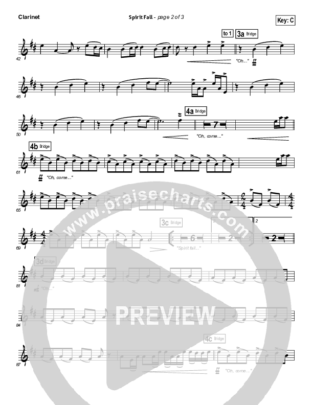 Spirit Fall Clarinet (Chris Tomlin / Passion)