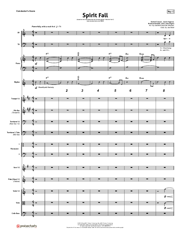 Spirit Fall Conductor's Score (Chris Tomlin / Passion)