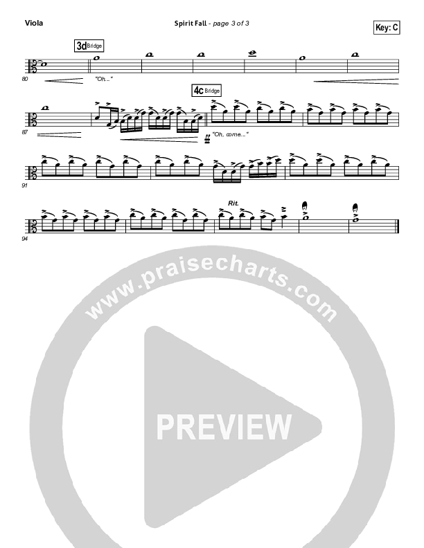 Spirit Fall Viola (Chris Tomlin / Passion)