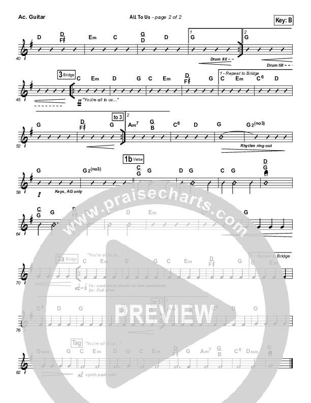 All To Us Acoustic Guitar (Chris Tomlin / Passion)