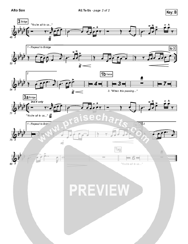 All To Us Alto Sax (Chris Tomlin / Passion)