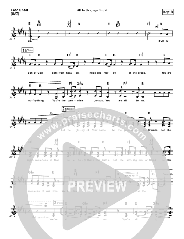 All To Us Lead Sheet (Chris Tomlin / Passion)