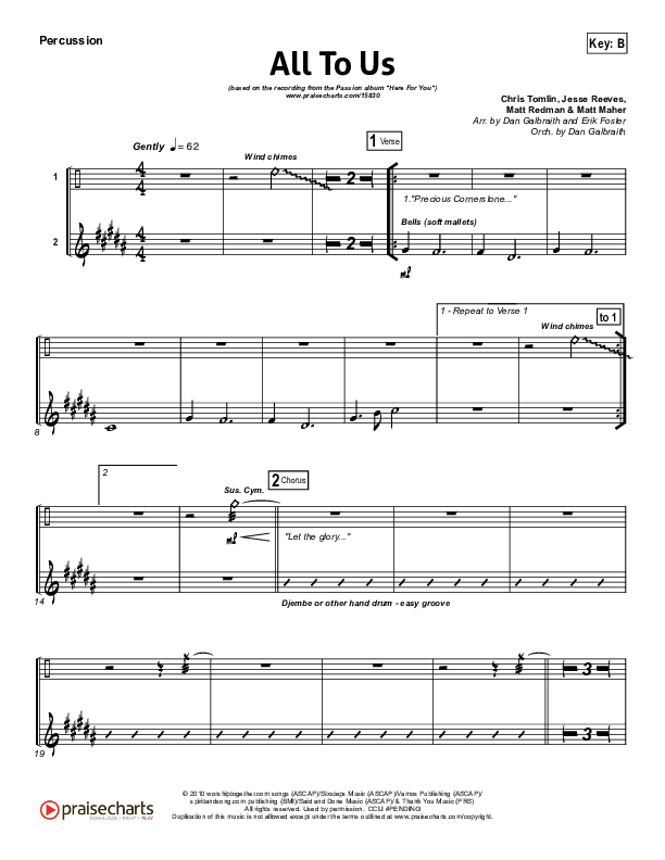 All To Us Percussion (Chris Tomlin / Passion)