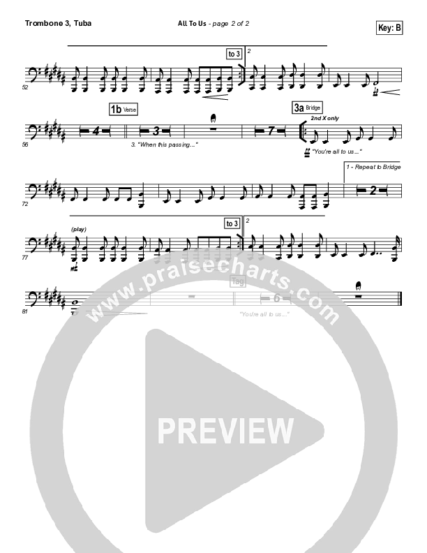 All To Us Trombone 3/Tuba (Chris Tomlin / Passion)