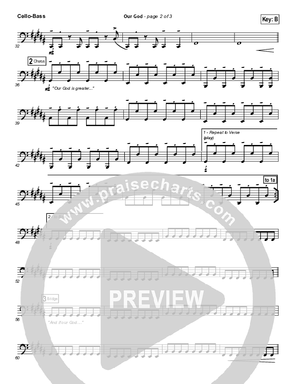 Our God Cello/Bass (Chris Tomlin / Passion)