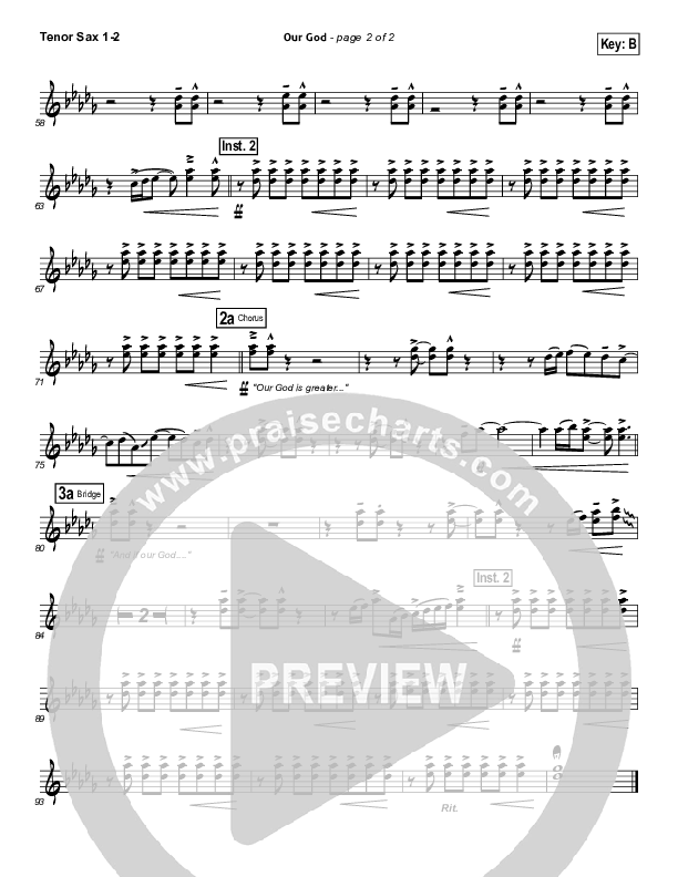 Our God Tenor Sax 1/2 (Chris Tomlin / Passion)