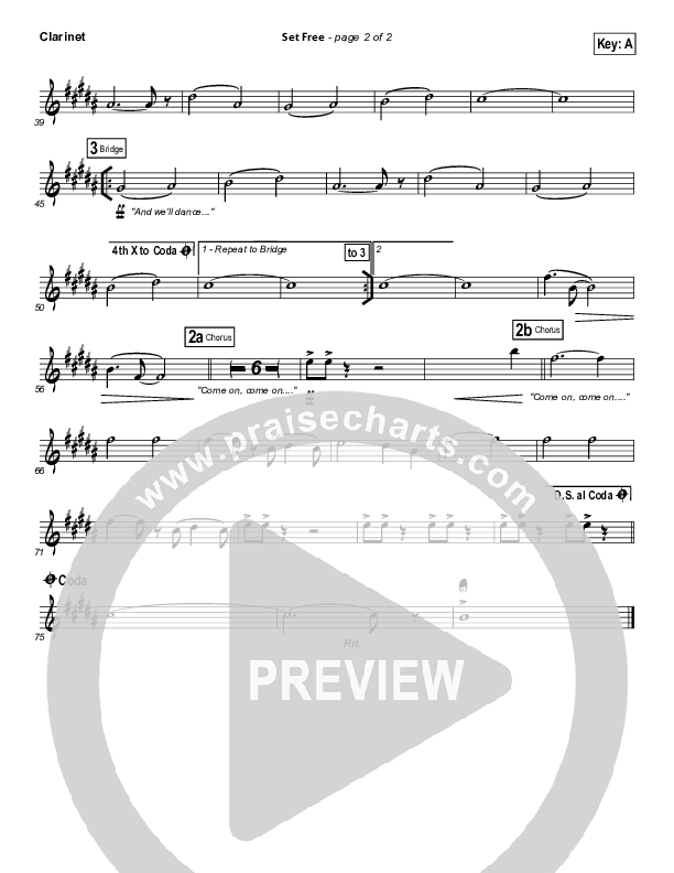 Set Free Clarinet (Chris Tomlin / Matt Redman / Passion)