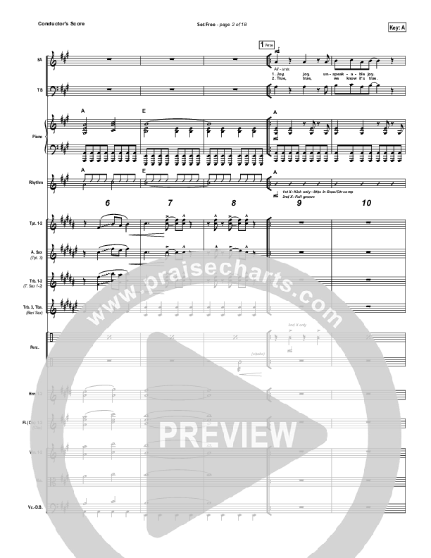 Set Free Conductor's Score (Chris Tomlin / Matt Redman / Passion)