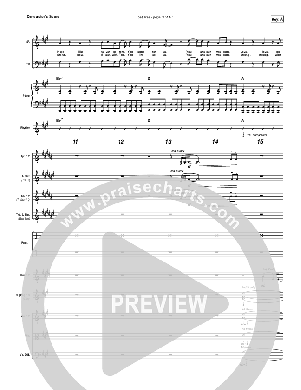 Set Free Conductor's Score (Chris Tomlin / Matt Redman / Passion)