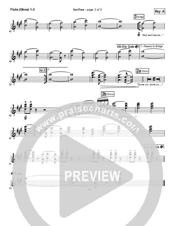 Set Free Flute/Oboe 1/2/3 (Chris Tomlin / Matt Redman / Passion)