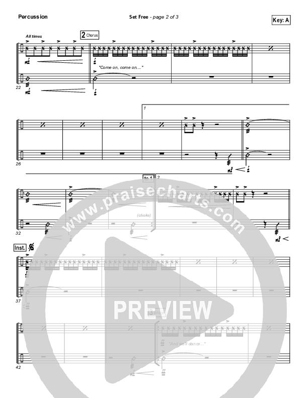 Set Free Percussion (Chris Tomlin / Matt Redman / Passion)