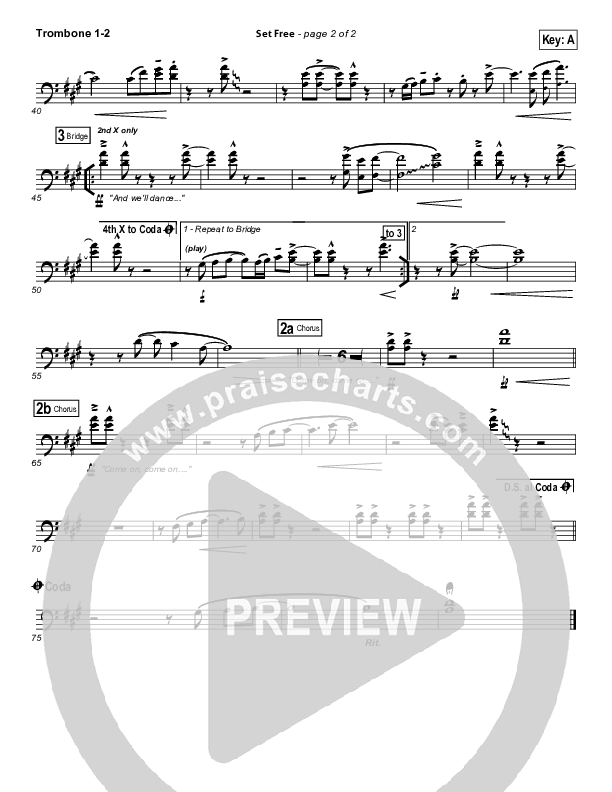 Set Free Trombone 1/2 (Chris Tomlin / Matt Redman / Passion)