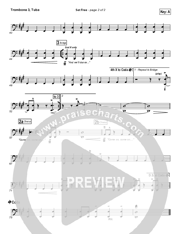 Set Free Trombone 3/Tuba (Chris Tomlin / Matt Redman / Passion)