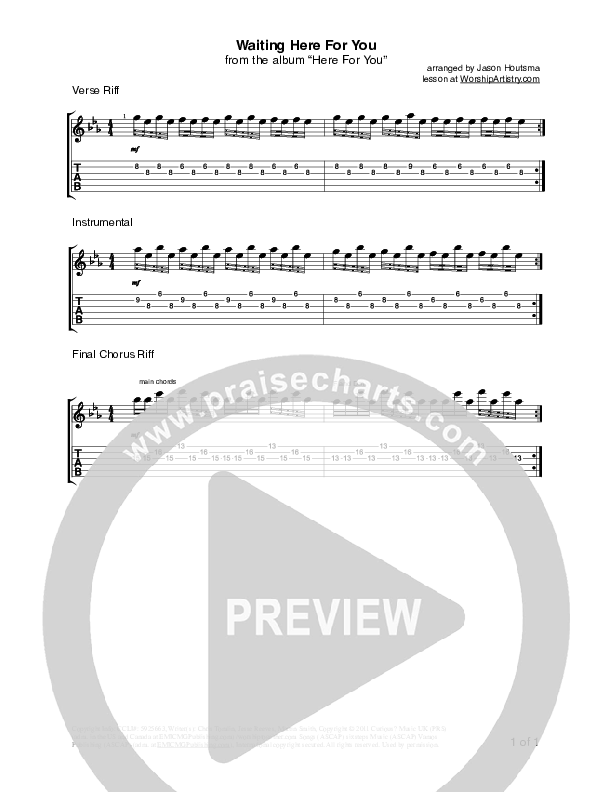 Waiting Here For You Guitar Tab (Christy Nockels / Passion)
