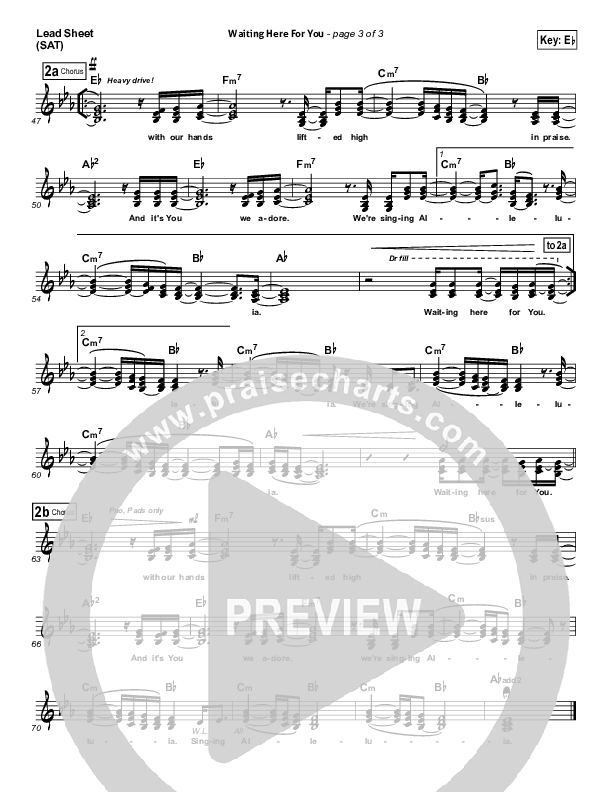 Waiting Here For You Lead Sheet (SAT) (Christy Nockels / Passion)
